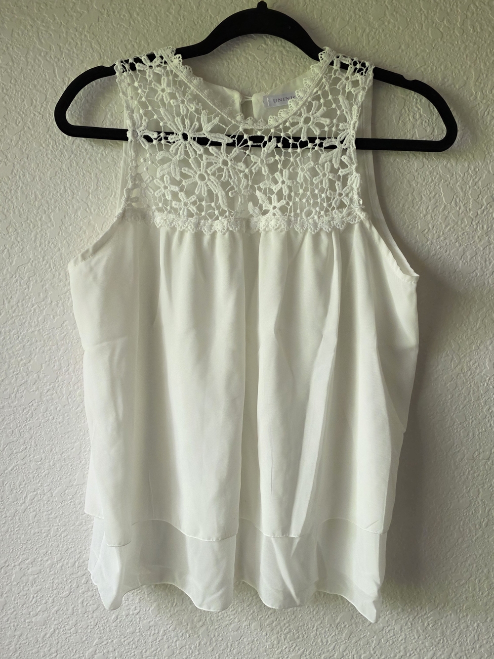 Publish White Lace Yoke Sleeveless Camisole